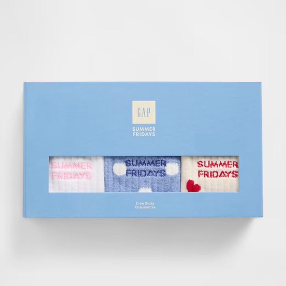 GAP x Summer Fridays logo Crew Socks 3 pack s/m